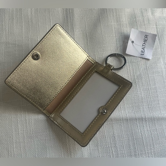 NWT Set Gold Leather Oventure Big O® Key Ring & Keychain Wallet/ID Holder - Picture 5 of 7